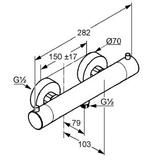 Термостат для душа Kludi Objekta Therm E хром 352000538